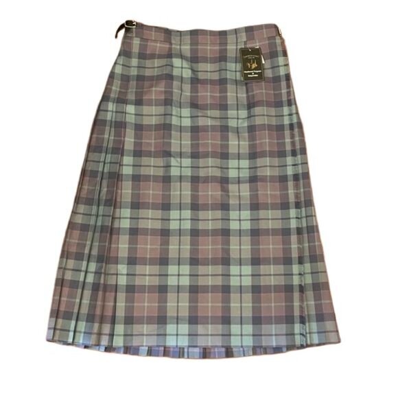 James Pringle Weavers Kilt Skirt Heathered Tartan Pleated Sz 14 Made in Scotland - Picture 7 of 8